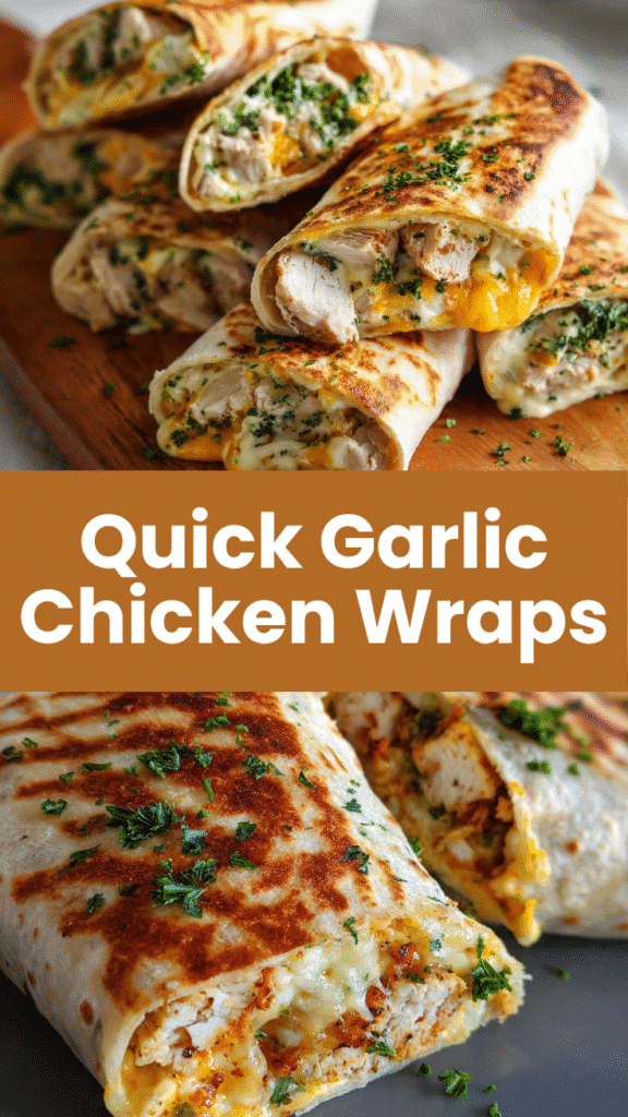 Cheesy Garlic Chicken Wraps