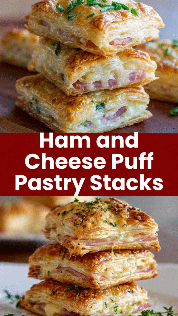 Ham and Cheese Puff Pastry Stacks