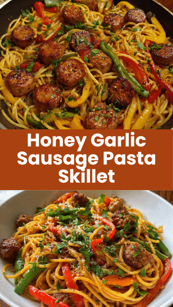 Honey Garlic Sausage Pasta Skillet