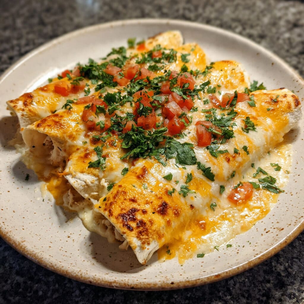 Queso Chicken Enchiladas