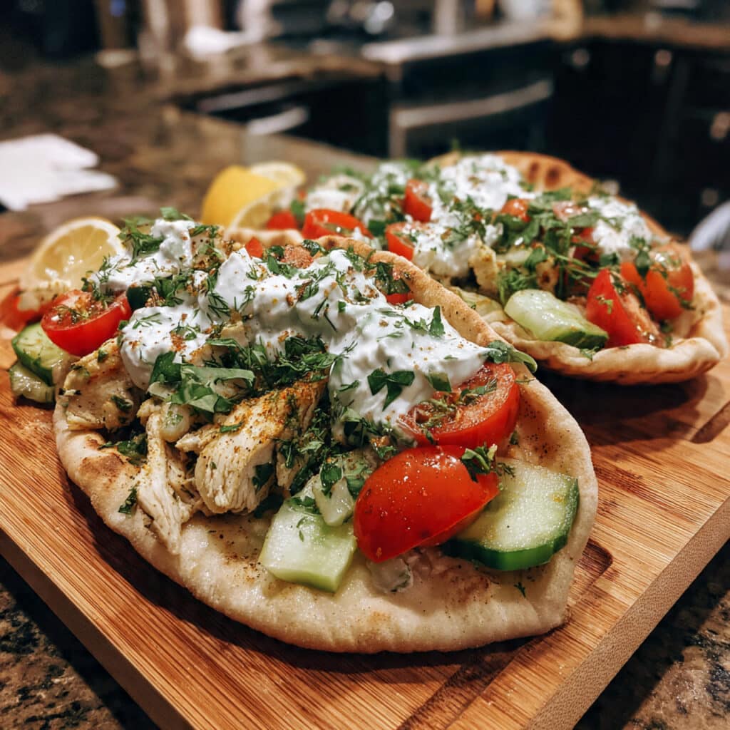 Chicken Pitas with Herby Ranch