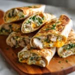 cheesy garlic chicken wraps