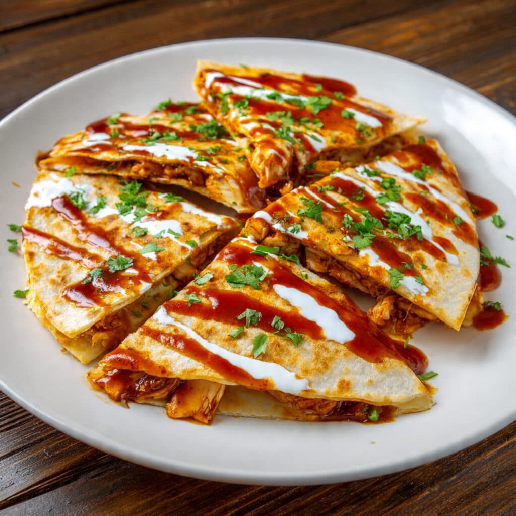 Hot Honey BBQ Chicken Quesadillas