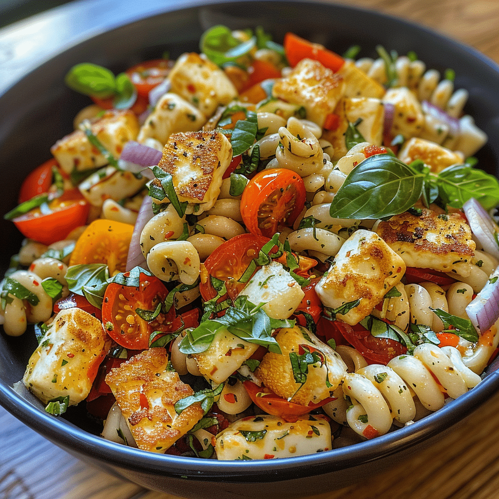 Halloumi Pasta Salad