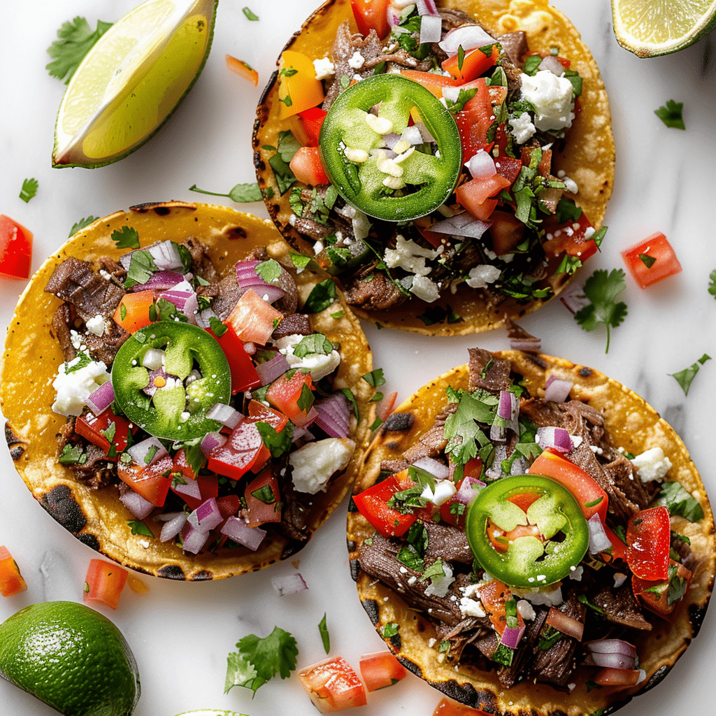 Mexican Tostadas de Carne Asada