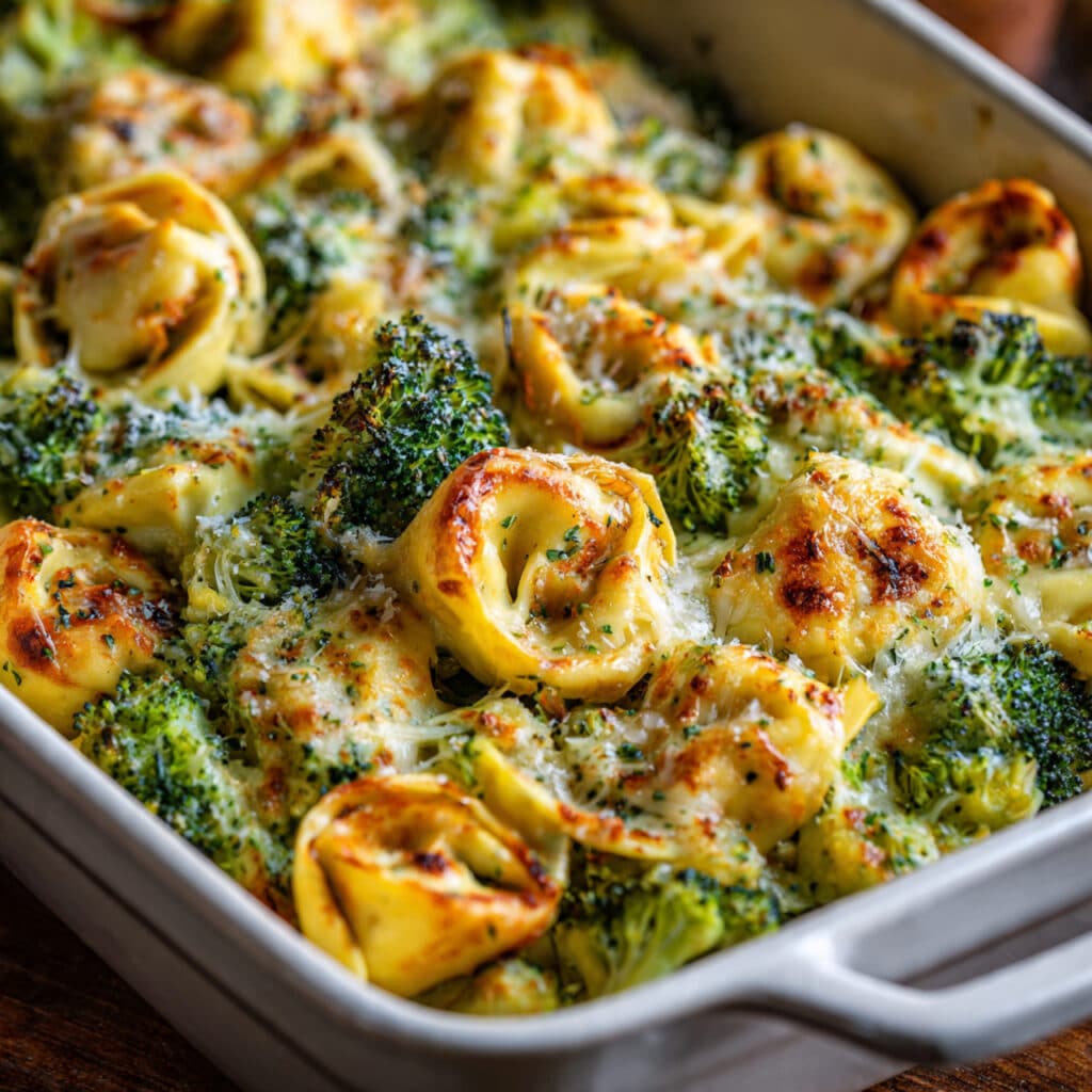 Sheet Pan Broccoli Tortellini Bake