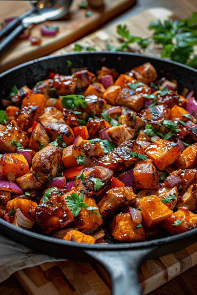 BBQ Chicken Sweet Potato Skillet