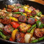 Honey Garlic Kielbasa and veggies