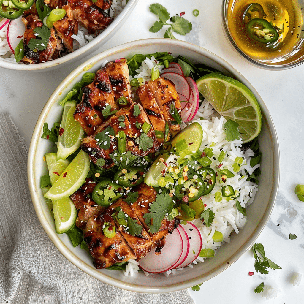 Honey Lime Chicken and Rice Bowls