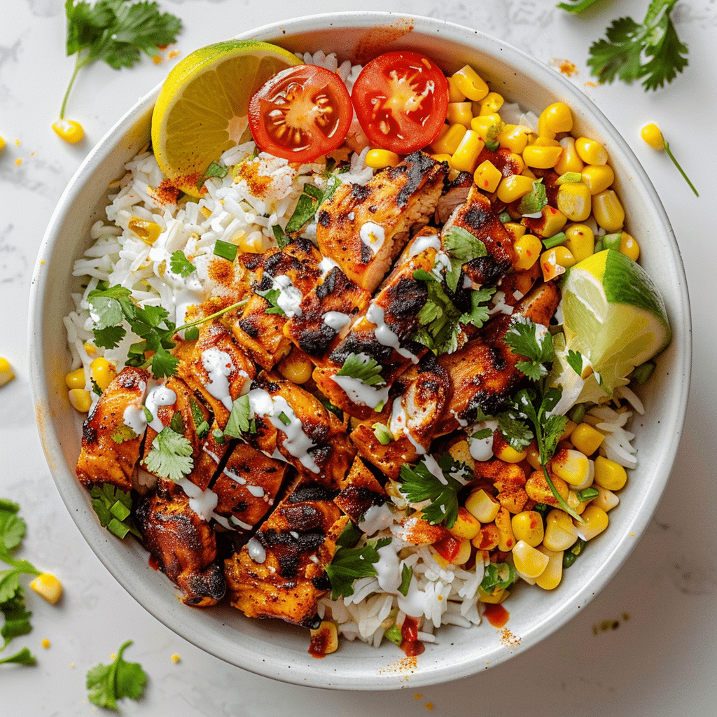 Street Corn Chicken Rice Bowl