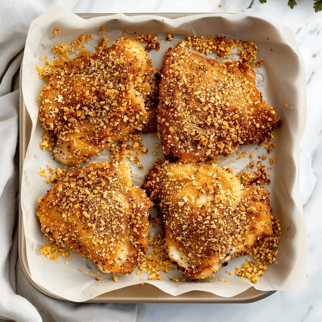 Air Fryer Chicken Thighs with Panko Breadcrumbs