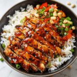 Quick Healthy Honey BBQ Chicken Rice Bowl Recipe