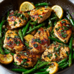 One Pan Garlic Butter Chicken and Green Beans