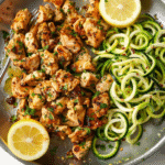 Garlic Butter Chicken Bites Recipe with Zucchini Noodles