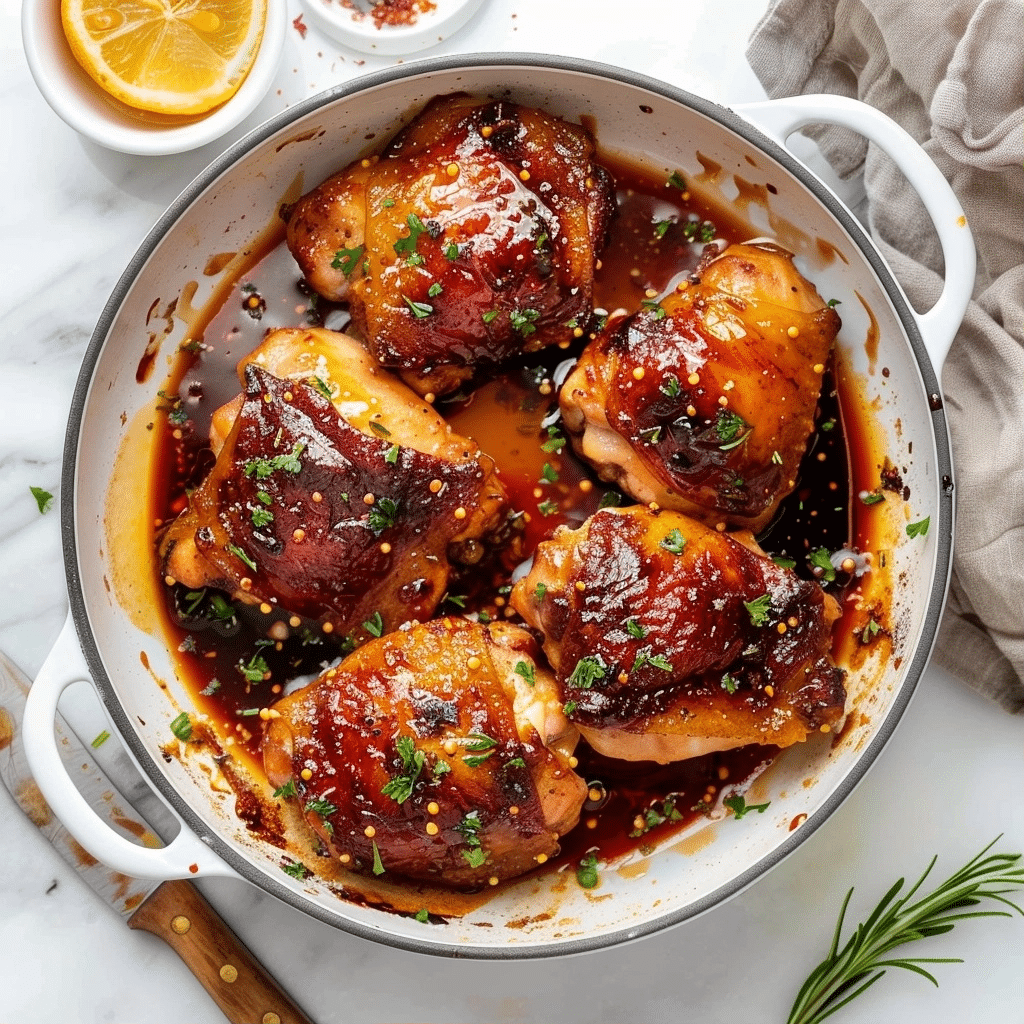 Baked Honey Garlic Chicken Thighs Recipe