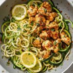 Garlic Butter Chicken Bites Recipe with Zucchini Noodles