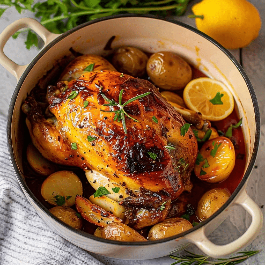 Lemon Herb Pot Roast Chicken Recipe