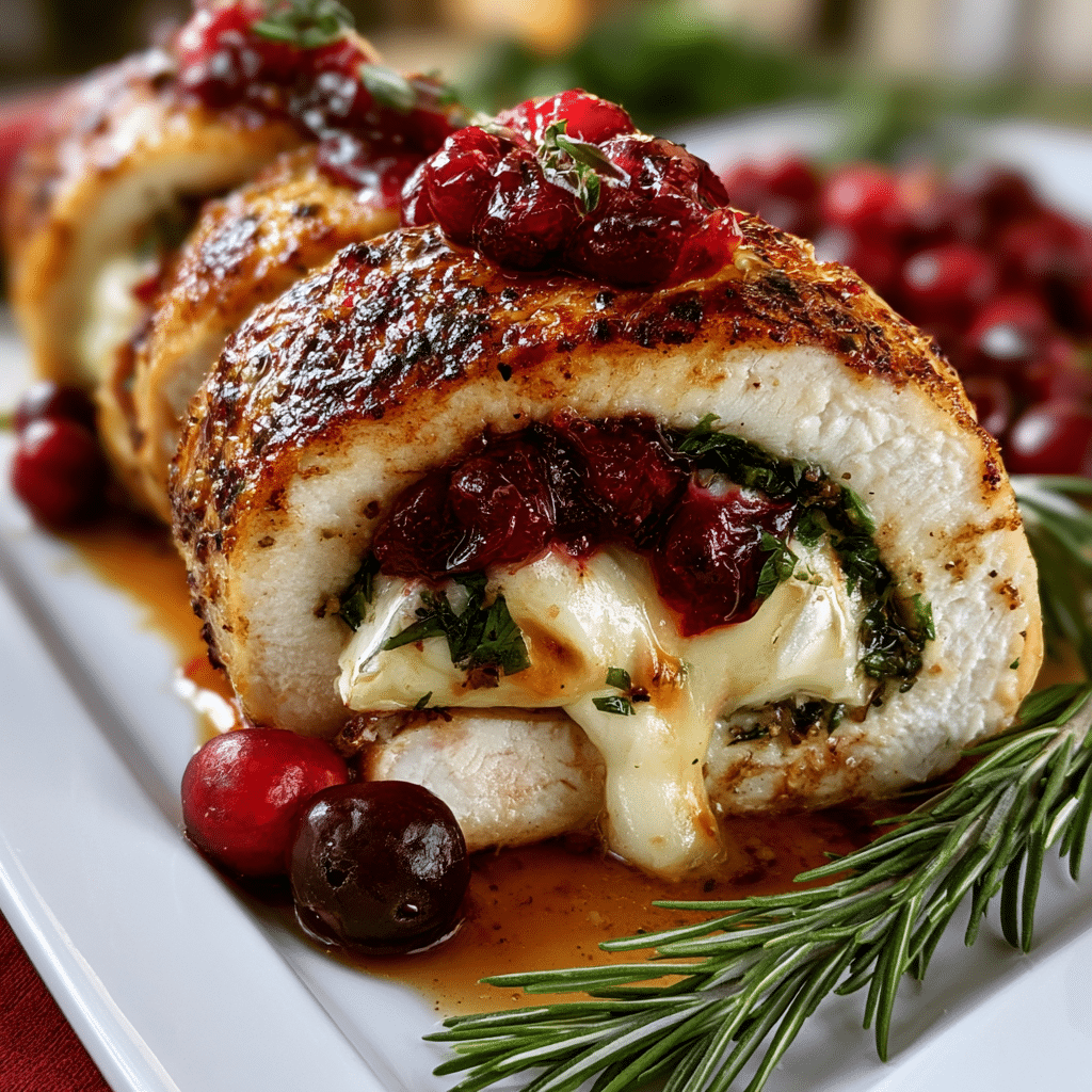Cranberry brie stuffed chicken