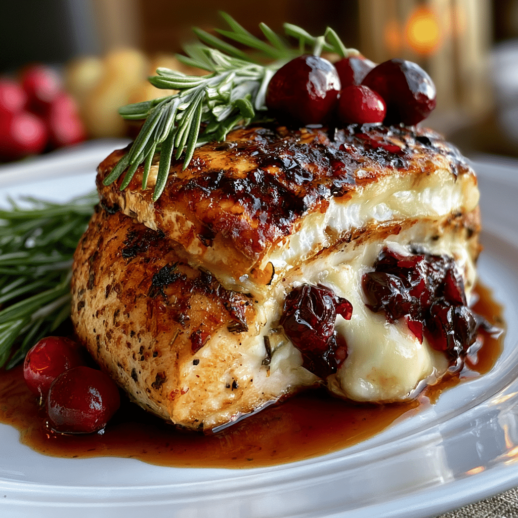 Cranberry brie stuffed chicken