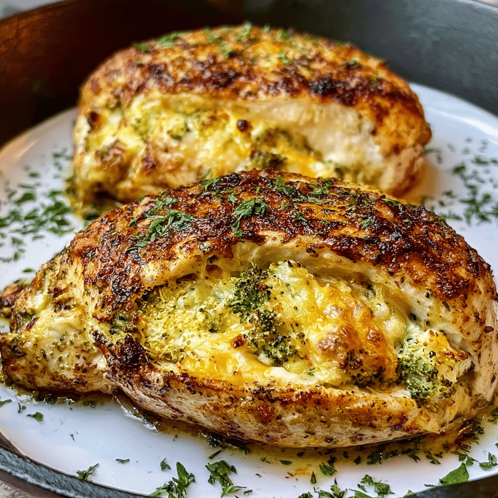 Broccoli cheese stuffed chicken breast