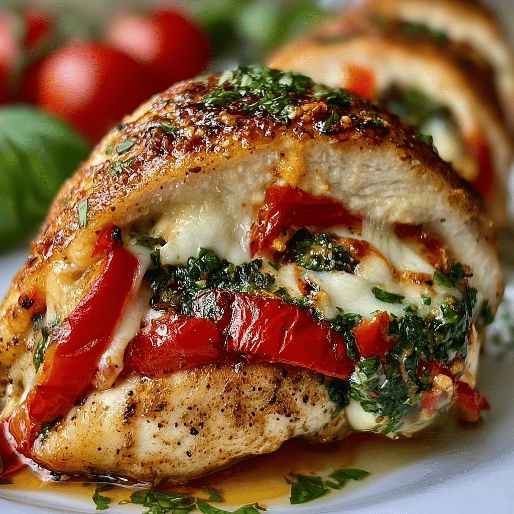 Stuffed Chicken with Roasted Red Peppers