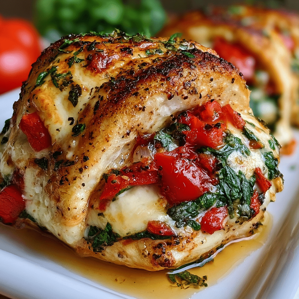Stuffed Chicken with Roasted Red Peppers