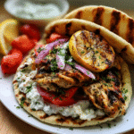 Greek Chicken Gyros with Lemon Herb Marinade