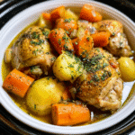 Crockpot Lemon Herb Chicken and Vegetables