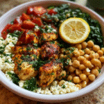 Lemon Herb Chicken Bowl with Chickpeas and Feta