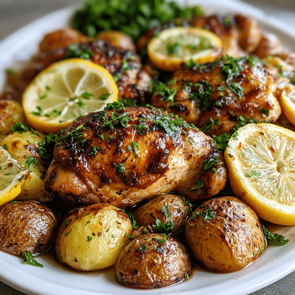 One Pan Lemon Balsamic Chicken and Potatoes